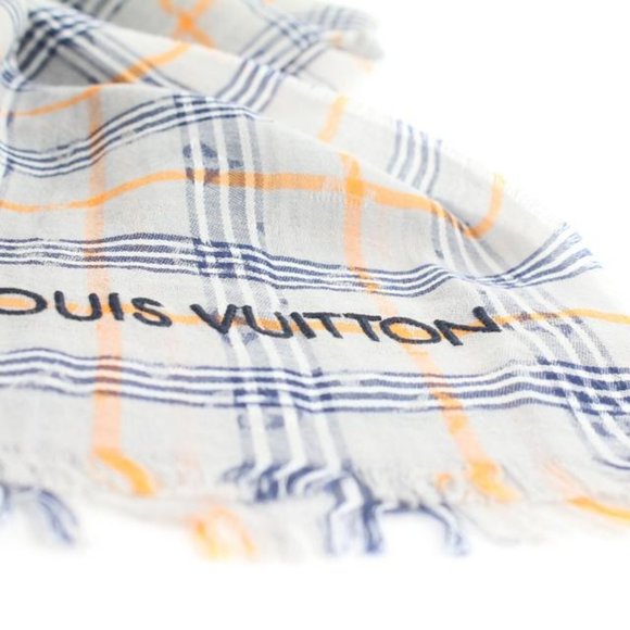 Louis Vuitton Monogram Plaid Logo Scarf 693lvs319 - Picture 2 of 12